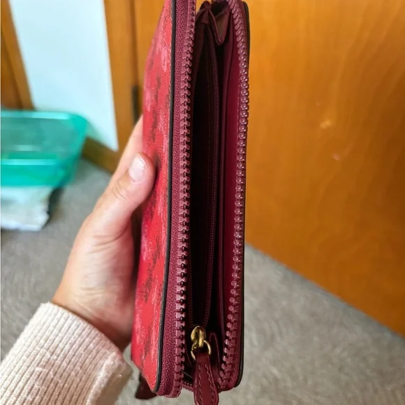 Coach Red Patterned Women's Wallet - Picture 5 of 7